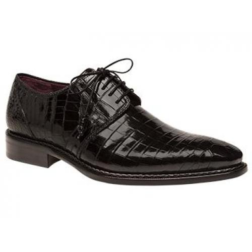 Mezlan "Marini" Black All Over Genuine Alligator With Tassel Oxford Shoes 3820-J